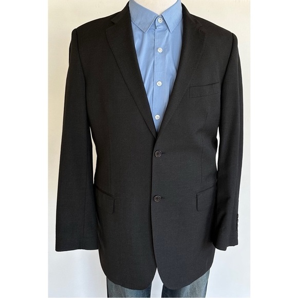 Pronto Uomo Mens Blazer Sport Coat Two Button Casual Jacket Size 44L Wool Suit - Picture 2 of 15